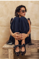 Midnight Dots Mesh Ballerinas