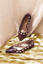 Point-Toe Ballerinas Burgundy