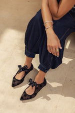 Midnight Dots Mesh Ballerinas