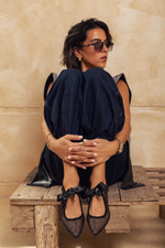 Midnight Net Mesh Ballerinas