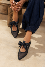 Midnight Net Mesh Ballerinas
