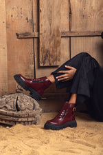 Crimson Edge Burgundy Chunky Boots