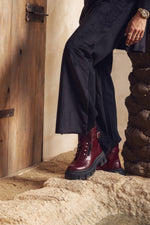 Crimson Edge Burgundy Chunky Boots