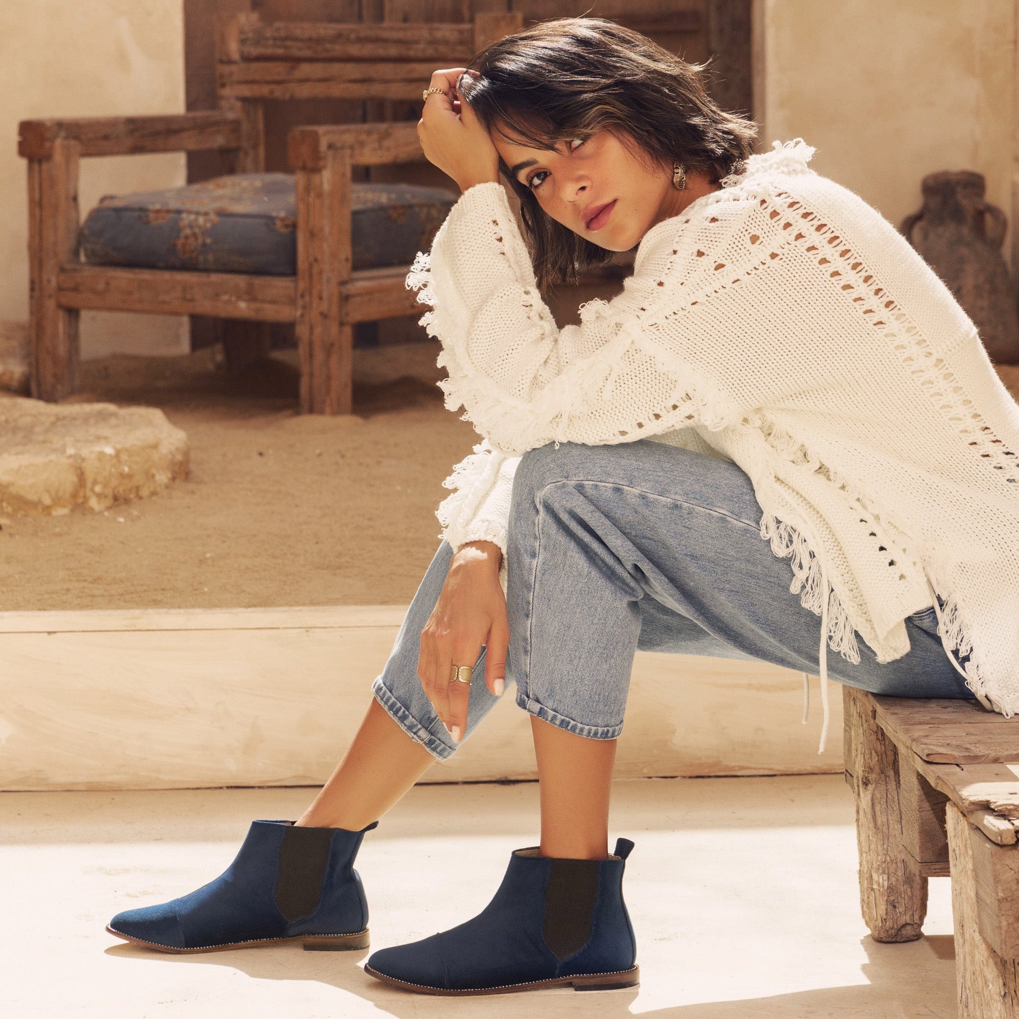 Velvet Rebel Navy Boots