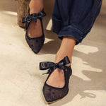 Midnight Dots Mesh Ballerinas