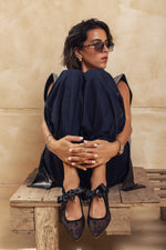 Midnight Dots Mesh Ballerinas