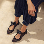 Midnight Dots Mesh Ballerinas