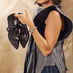 Midnight Dots Mesh Ballerinas