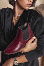 Midnight Muse Chelsea Burgundy Boots