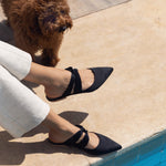Knot Satin Mule Black