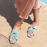 Satin Square Slippers Mint