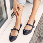 Black Studded Ballerinas