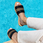 Black & Gold Slippers