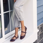 Burgundy Studded Ballerinas