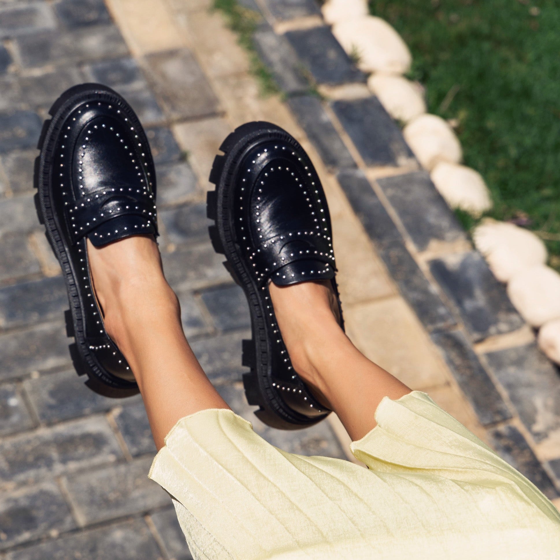 Studded Loafers Black