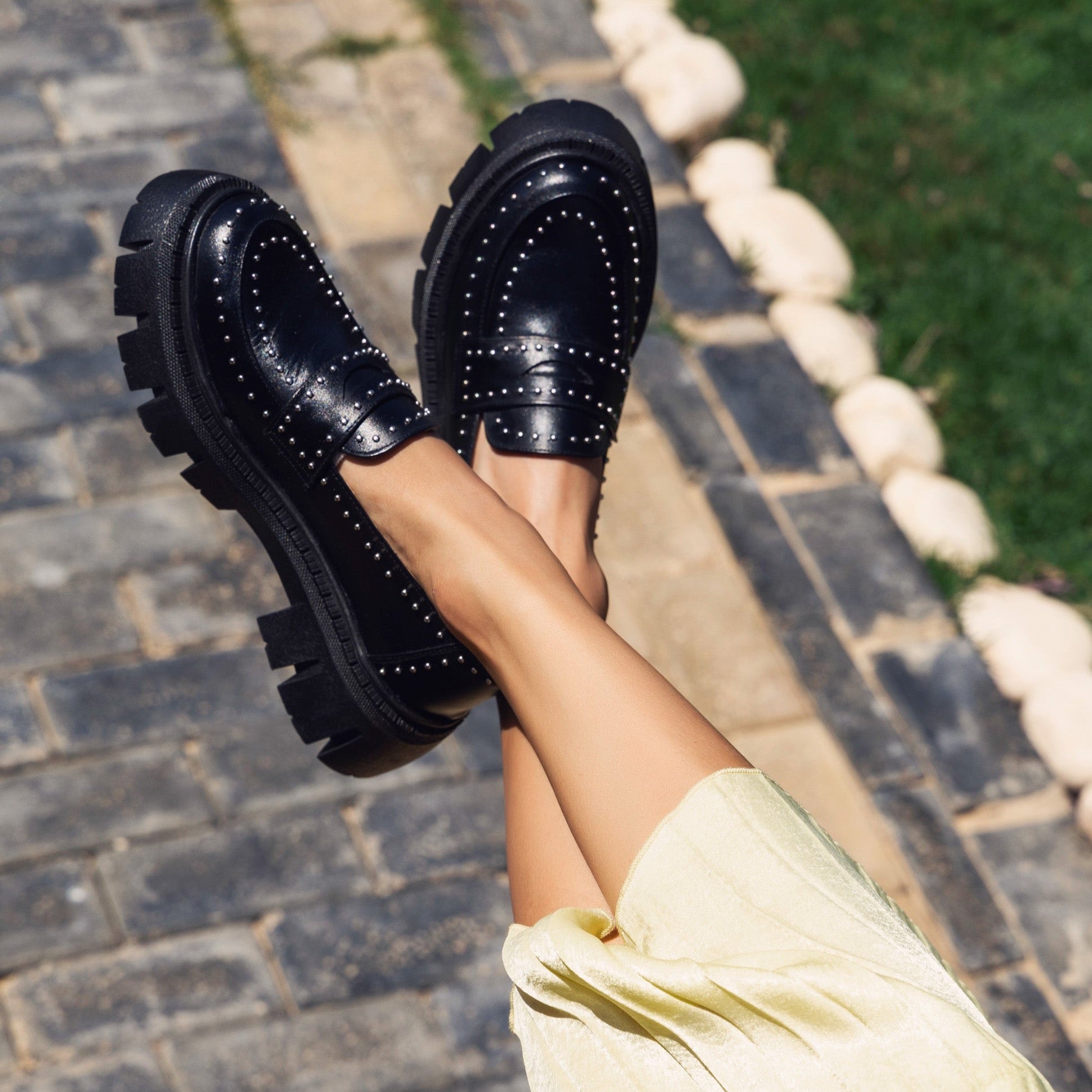 Studded Loafers Black