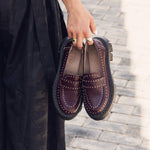 Studded Loafers Burgundy