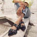Point-Toe Ballerina with 2 Straps Black