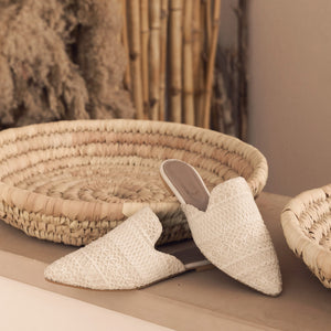 Net Beige Mules