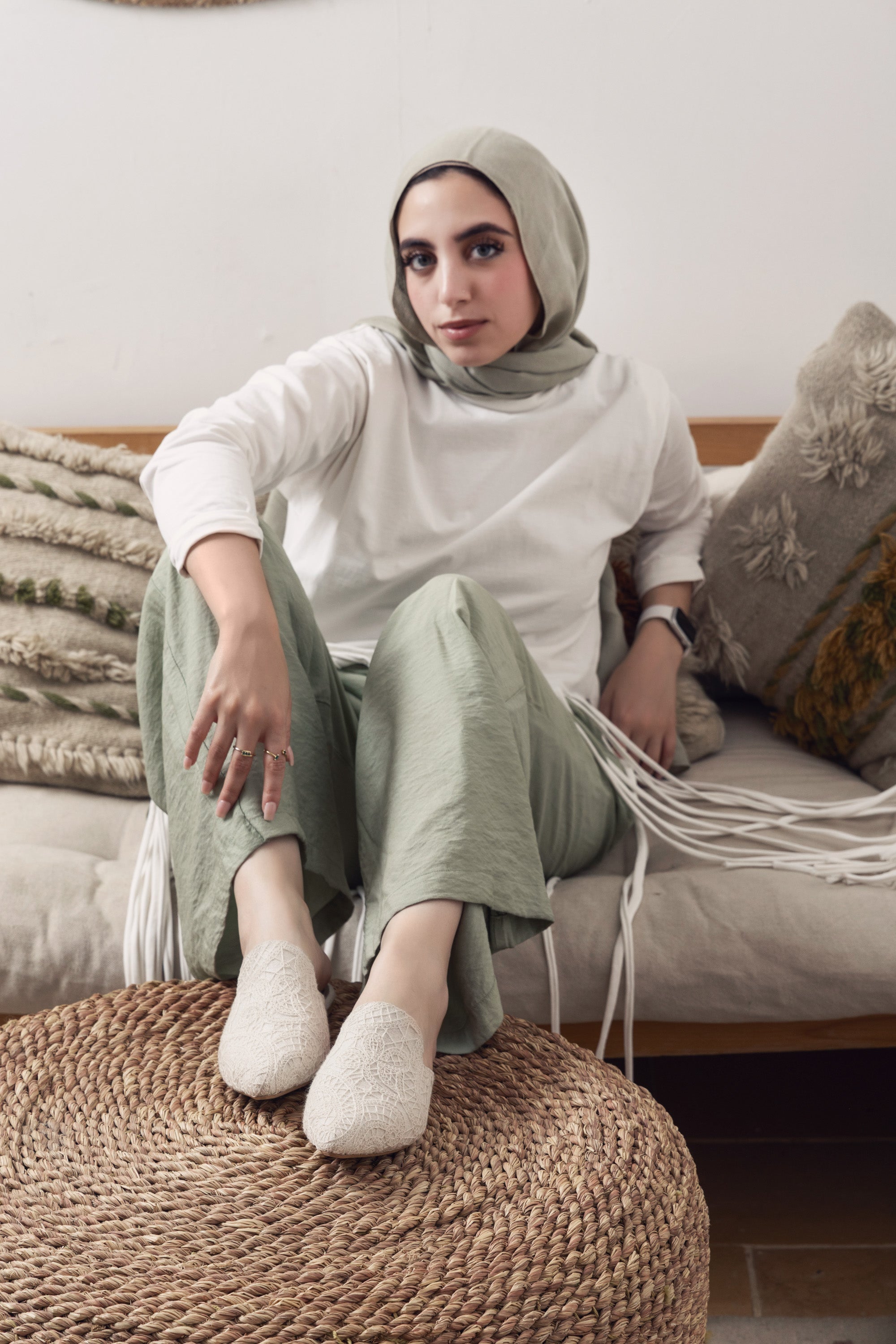 Dantelle Beige Mules