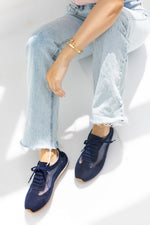 Navy Mesh Lace-up Sneaker