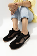 Black Mesh Lace-Up Sneaker