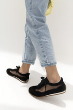 Black Mesh Lace-Up Sneaker