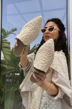 Lace Beige Mules