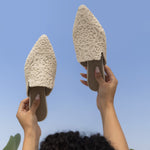 Lace Beige Mules