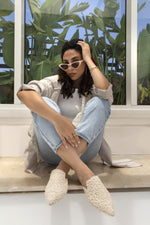 Lace Beige Mules