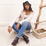 Brogue Buckled Strap Burgundy