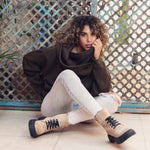 Chunky Combat Beige Boots