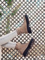 Chunky Combat Beige Boots
