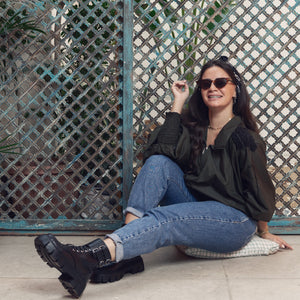 Chunky Combat Black Boots