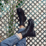 Chunky Combat Black Boots