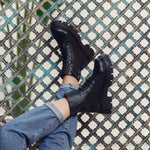 Chunky Combat Black Boots