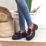 Tasseled Loafers Burgundy Vernis