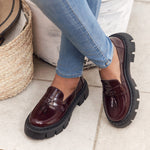 Tasseled Loafers Burgundy Vernis