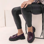 Tasseled Loafers Burgundy Leather