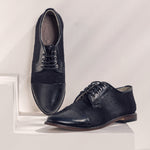 Black Oxfords with Dotted Tulle