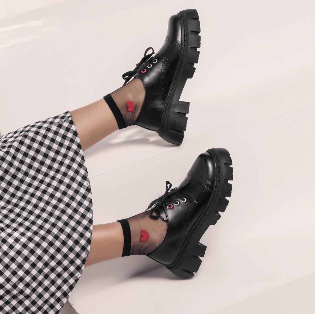 Chunky Sole Black Shoes