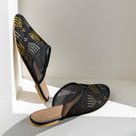 Round Tally Mules Black