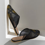Round Tally Mules Black