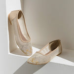 Mesh Tally Ballerinas Beige