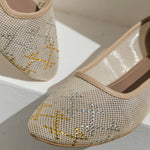 Mesh Tally Ballerinas Beige