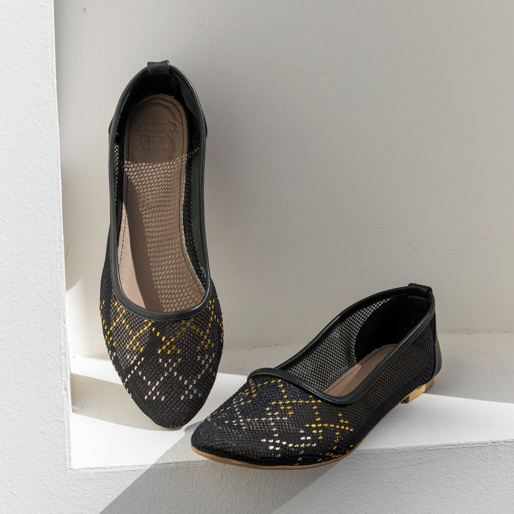 Mesh Tally Ballerinas Black