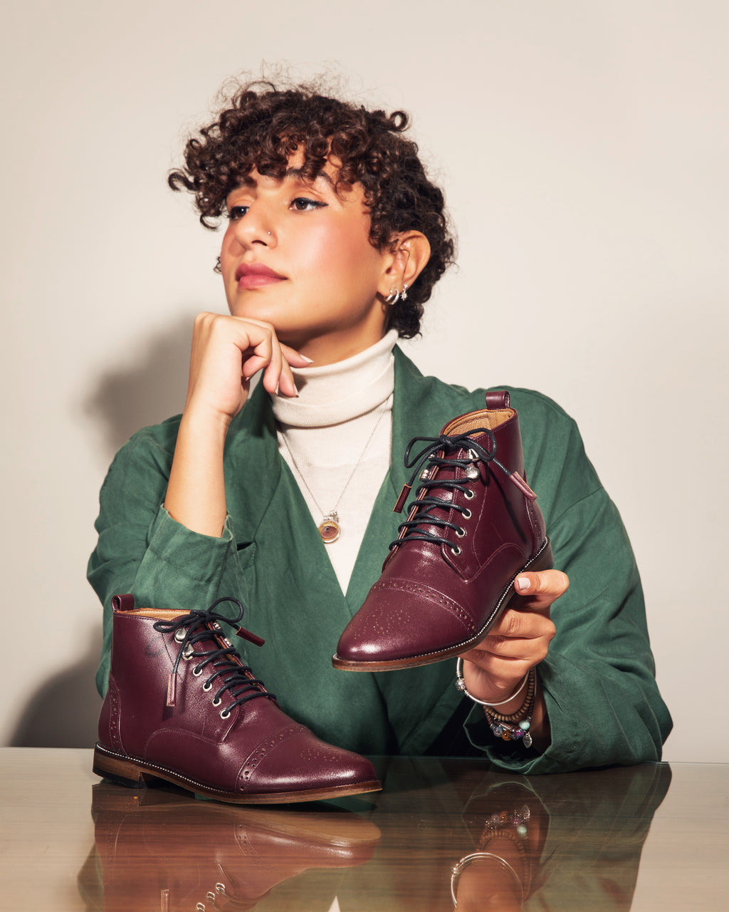 Brogue Boots Burgundy