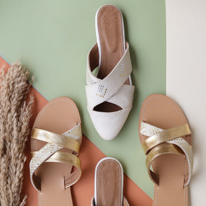 Pointed Mules Beige Tally
