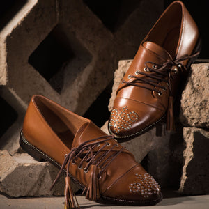 Studded Oxfords Camel
