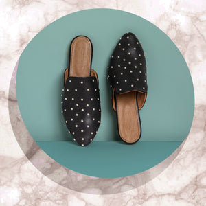 Studded Mules Black